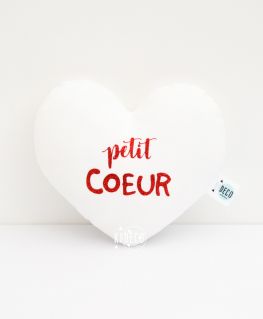 Doudou petit COEUR blanc et écriture rouge pailleté