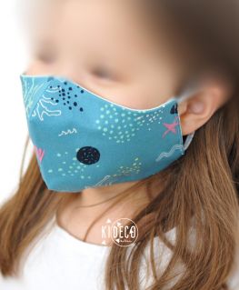 Masque en tissu CALYPSO bleu - taille enfant