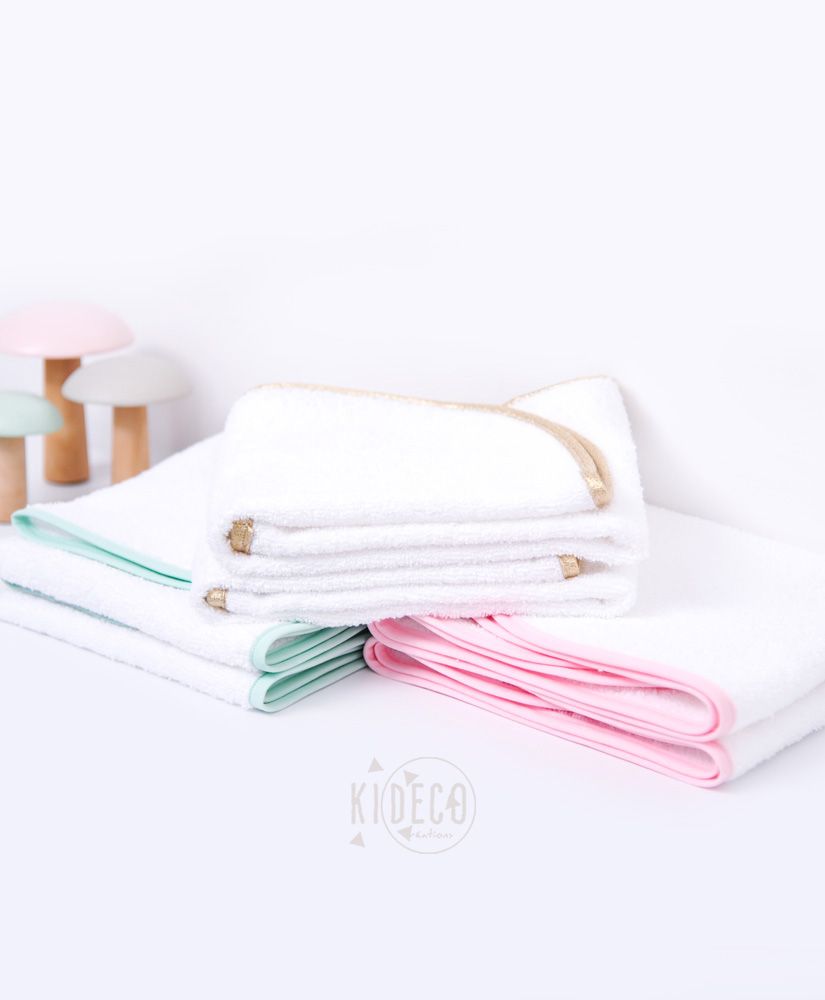 serviette amovible pour housse de matelas à langer (choix du liseré au choix : blanc, mint, rose)