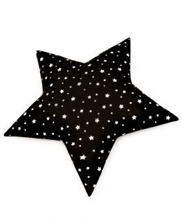 Coussin étoile noir à étoiles blanches personnalisable